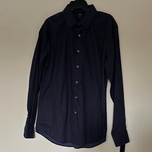 Apt. 9 Men’s Dark Blue Patterned Button Down Shirt